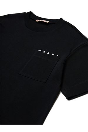 tshirt in cotone nero MARNI KIDS | M01415M00RF0M900